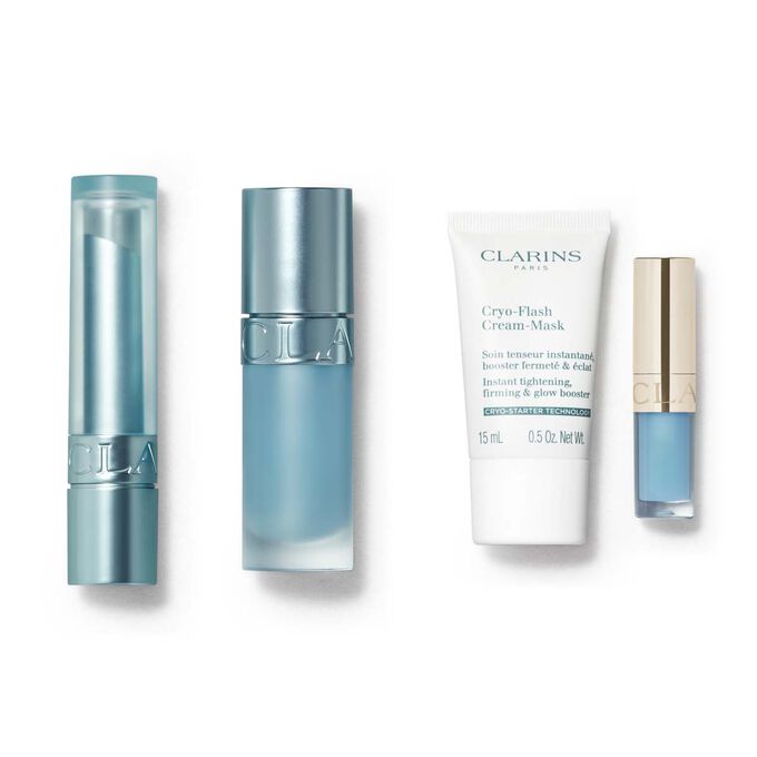Colecci&oacute;n Cryo: Set de maquillaje y cuidado para labios y rostro con efecto criog&eacute;nico