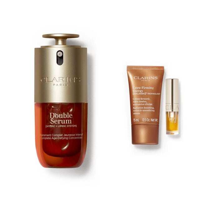 Colecci&oacute;n DOUBLE SERUM &amp; Extra-Firming Energy: Rutina de cuidado facial con col&aacute;geno para reafirmar la piel y potenciar el efecto lifting