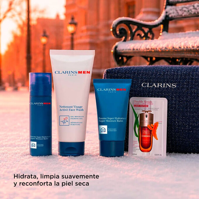 Colecci&oacute;n ClarinsMen: Rutina de cuidado facial hidratante para hombres, limpia, hidrata y reconforta