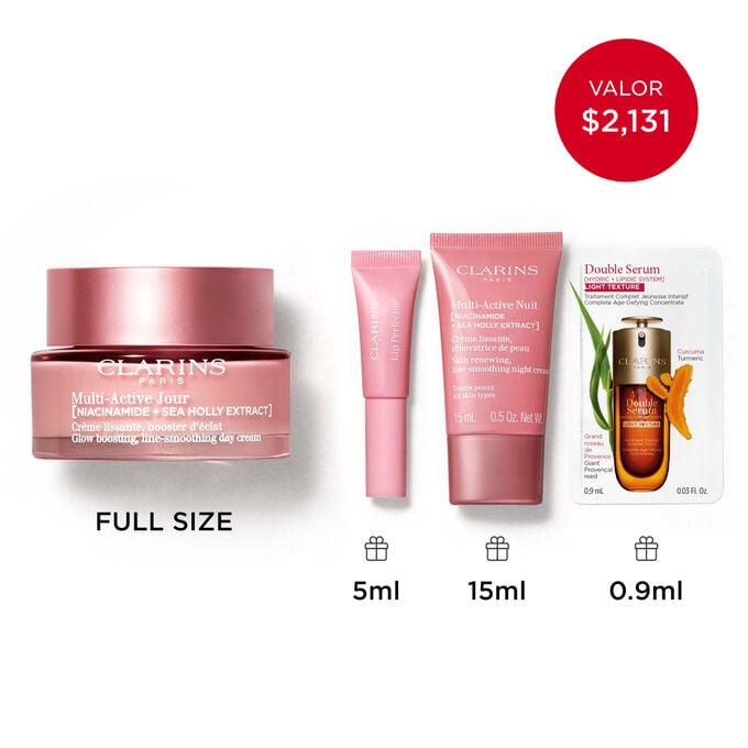 Colecci&oacute;n Multi-Active: Rutina de cuidado facial con niacinamida para suavizar las primeras arrugas y potenciar la luminosidad