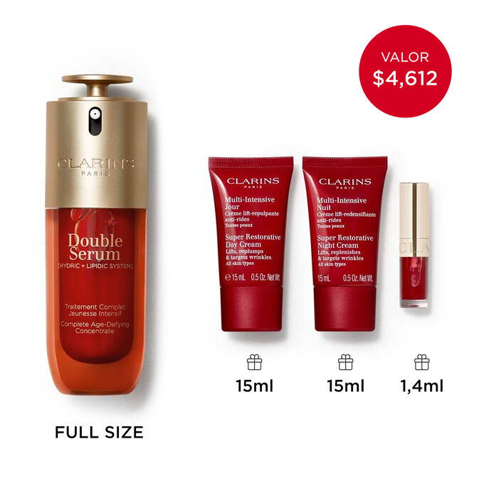 Colecci&oacute;n DOUBLE SERUM &amp; Super Restorative: Rutina antiedad para combatir los signos de la edad, redensificar y potenciar la luminosidad de la piel