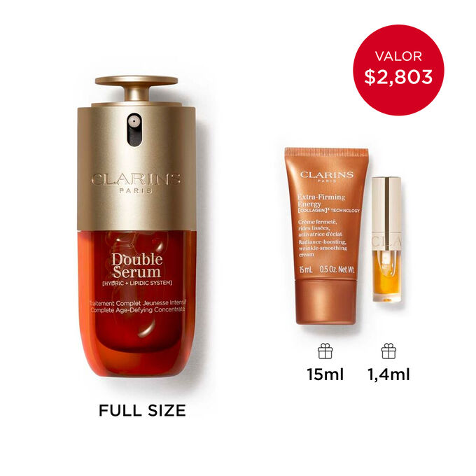 Colecci&oacute;n DOUBLE SERUM &amp; Extra-Firming Energy: Rutina de cuidado facial con col&aacute;geno para reafirmar la piel y potenciar el efecto lifting