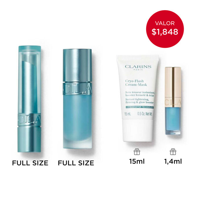 Colecci&oacute;n Cryo: Set de maquillaje y cuidado para labios y rostro con efecto criog&eacute;nico