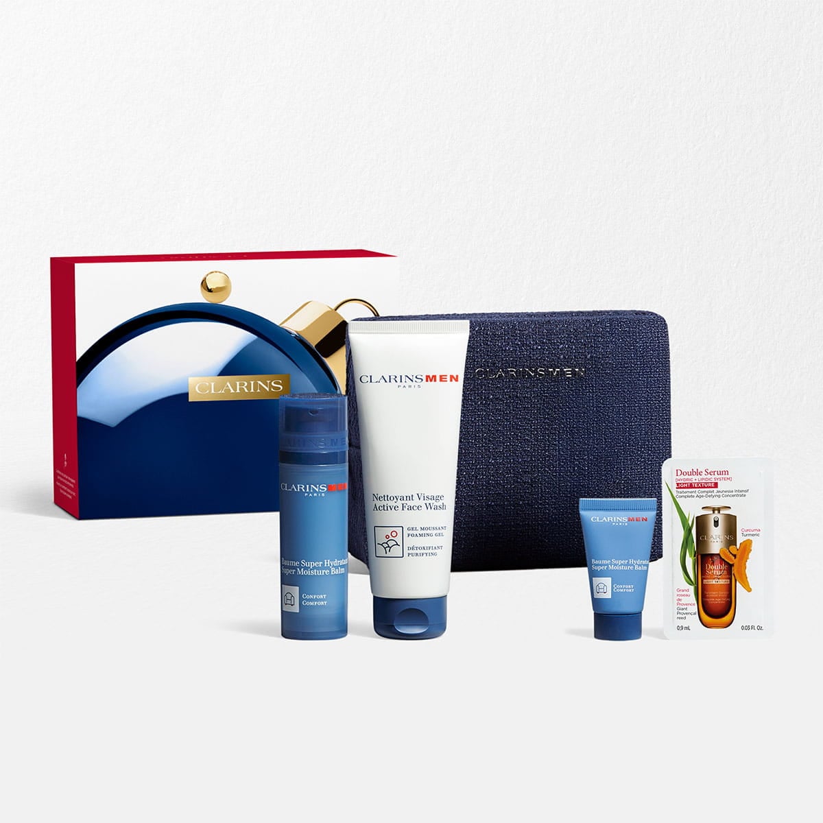 Colecci&oacute;n ClarinsMen: Rutina de cuidado facial hidratante para hombres, limpia, hidrata y reconforta